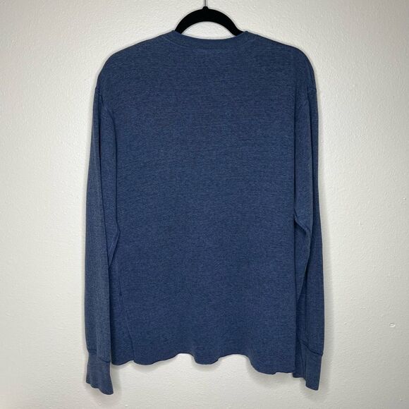 Vintage LL Bean Double Layer Wool Blend Crew Neck Blue Gray Shirt Men Medium - Picture 6 of 13